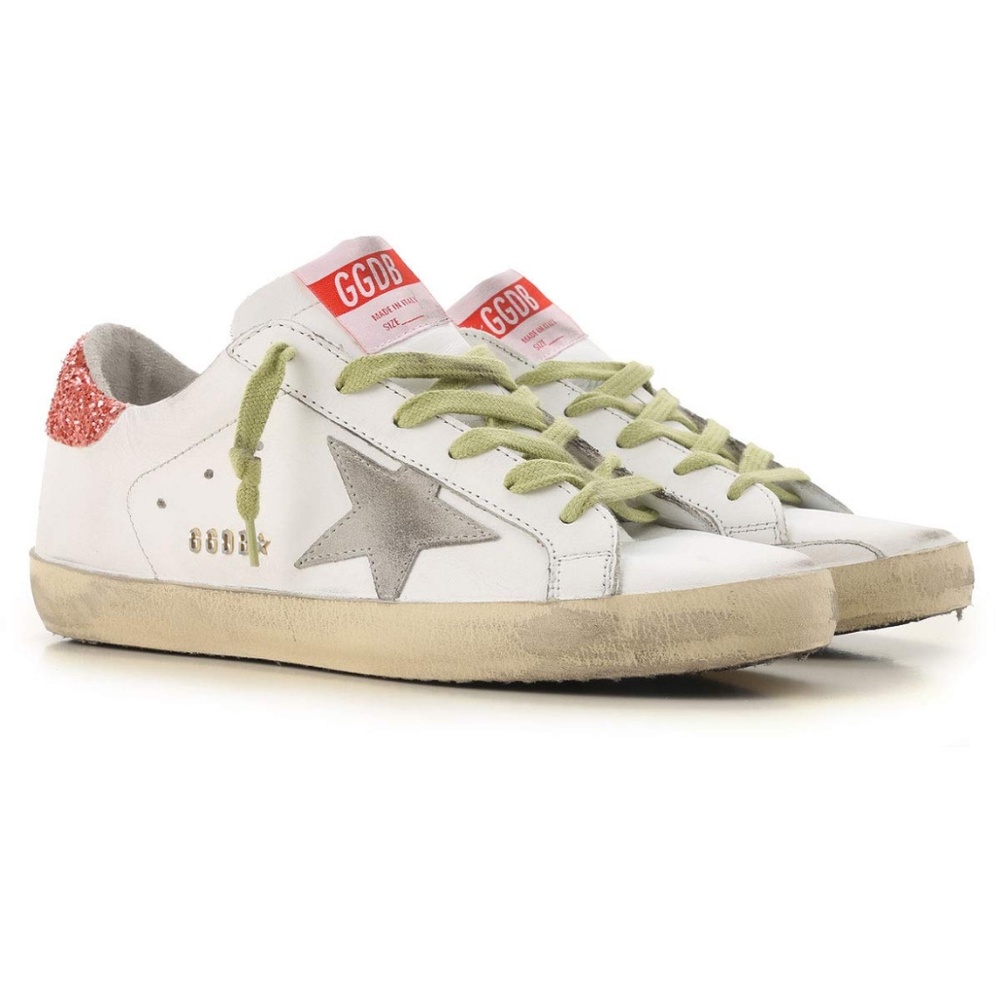 Authentic Golden Goose Superstar pink glitter and gray - size 36